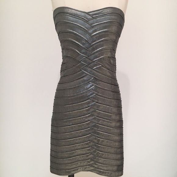 BCBG Gunmetal Bandage Dress - Picture 3 of 8